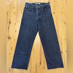 Levi's Grayish Black Ribcage Straight Ankle Denim Jeans